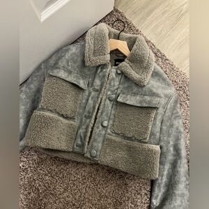 Gray NastyGal Shearling Jacket